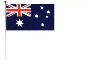 9PK Australian Flag Medium Wavers Hand Held Aussie Flag w Sticker 30x40cm