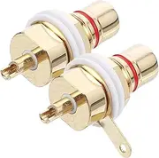 JEWEDECO 2pcs Female Socket Adapter Plated Chassis Panel Mount Connector Stable Jacks for Enhanced Audio Performance Lotus Shape Design for Easy Insertion and Removal