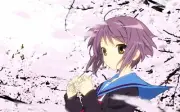 Anime girls nagato yuki short hair glasses the Playmat Gaming Mat