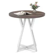 Giantex Round Dining Table Coffee Table Wooden Kitchen Table Sofa Side Table Natural