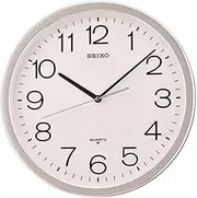 Seiko 14 Inch Classic Numbered Wall Clock, Silver