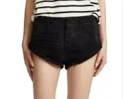 New One Teaspoon Black Oak Sailors Shorts Womens 28 Denim Low Waist Relaxed