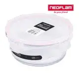 在飛比找遠傳friDay購物優惠-NEOFLAM 專利無膠條玻璃保鮮盒圓形620ml-白上蓋粉