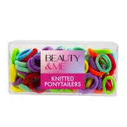 Beauty & Me 100 Pack Ponytailers Bright Rainbow Colours No-Snag Hold