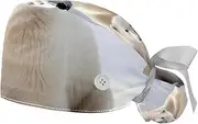 [YTYVAGT] 2-Pc,Gourd-Shaped Working Cap,Fisherman Hat with Buttons and Cotton Sweatband,Winter Snow Polar Bear