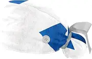 [WOSHJIUK] Working Hat 2 Pack Scrub Caps for Women,Vintage Flag of Scotland,Tie Back Cap Adjustable Scrub Hat