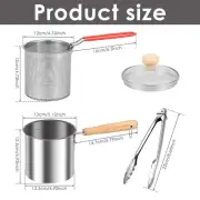 Deep Fryer Pot with Strainer Basket Stainless Steel Deep Frying Pot with weaTB