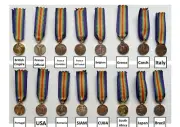 REPRODUCTION WW1 16 Inter-Allied Country USA Victory Medals MINIATURE [VICx16]