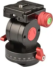 Compact Fluid Video Head with Plate, Single Cover Base