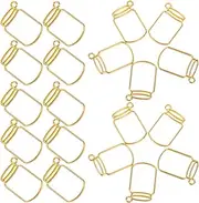 [COHEALI] Open Back Bezel Charm Open Bezel Pendants DIY Epoxy Pendant DIY Photo Frame Bezel Pendants Bracelet Making Supplies Bezels for Jewelry Making Bracelet Charms Alloy Silver