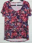 Lularoe Women's Classic T Mauve with Red Floral Top Size M NWT