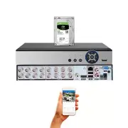 16 Channel H.265 DVR with Hard Drive 2TB for CCTV Security Camera System