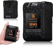 K&F Concept V Mount Battery 99Wh (6700mAh), Mini V-Mount Battery with PD 65W Charging & OLED Display, 2 of D-TAP/USB-C/USB-A/BP Output for BMPCC 4K 6K Camcorders Cameras, KF-V99-2.0