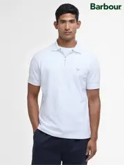 Barbour® White 100% Cotton Hingham Polo Shirt (AC3437) | $122