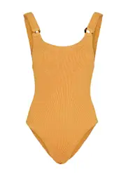 Hunza G Domino Seersucker Swimsuit - Orange - One Size ONE SIZE