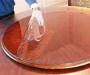Round Clear PVC Table Cover Protector Vinyl Waterproof Plastic Tablecloth Anti-hot Table Mat Thickness 1.0mm Transparent Tablecloths (Diameter 120cm,Clear)
