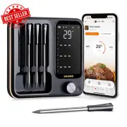 Wireless BBQ Thermometer with 4 Probes, WiFi Bluetooth Meat Thermometer, IP67
