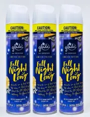3 Glade FALL NIGHT LONG Air Freshener Room Spray 8 oz Eliminate Odors