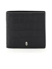 Alexander Mcqueen Crocoembossed Bifold Wallet