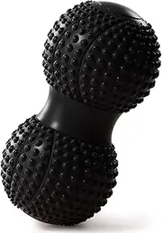 Peanut Massage Ball, Double Lacrosse Massage Roller Ball for Back Neck Shoulder Spine Legs HIPS, Myofascial Release, Trigger Points, Muscle Knots, and Yoga Therapy (Black)