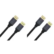 2x Cruxtec DP21-02-BK DP 2.1 16K DisplayPort Male Cable Cord Connector 2m Black