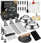 Professional Griddle Accessories Kit Set with Smash Burger Press - Extra Thick G
