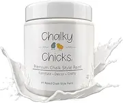 Chalky Chicks 8 Fl Oz Matte Aged Burlap (White) Chalk Paint for Furniture Without Sanding - No Prep Furniture Paint No Sanding All in One for Crafts, Wood, Walls, Cabinet, Metal, Dresser, Farmhouse