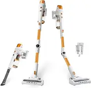 [Kenmore] DS4030 21.6V Cordless Stick Vacuum with EasyReach Wand, Lightweight Cleaner with 2-Speed Power Control, LED Headlight, Converts to Handheld for Hardwood Floors, Carpet & Pet Hair, Orange
