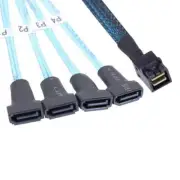 New Efficient Mini SAS HD SFF-8643 to 4 SATA 7Pin Male Cable Data Transfer 1m