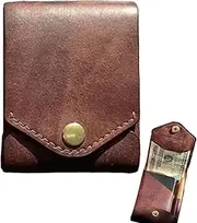 [Generic] Multifunctional Compact Wallet,Handmade Leather Card Holder/Wallet,Built-in Pen Slot, Wallet for Put Flat Banknotes,Mens Wallet Minimalist Slim Wallet,Portable Leather Card Holder Wallet (1 PCS)