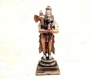 Copper Handmade Chandikeswarar Figurine Statue Rich Patina Antique Finish