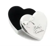 Baby Keepsake Box First Tooth Hair Curl Memory Storage Silver Newborn Gift