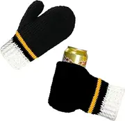 [FunisFun] Beer Mitten Gloves, Knit Stitched Drink Mitt Holder for White Elephant Gag Gift Tailgating Idea