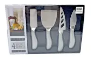 Bed Bath & Beyond Set 4 CHEESE KNIFE SET Stainless Steel Spreaders Slicer Cutter