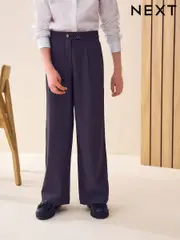 Grey Shorter Length Senior Wide Leg School Trousers (9-18yrs) (AM6561) | $28 - $37
