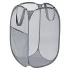 Mesh Laundry Hamper, Collapsible Laundry Baskets Bag, Gray