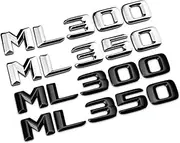 SCPCKZETZN 3D ABS Black Car Rear Trunk Badge Sticker Emblem ML 300 320 350 400 500 Logo Fit for Mercedes ML300 ML350 W166 W163 W164 Accessories(4MATIC Silver Convex)