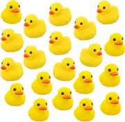 20PCS Mini Yellow Rubber Bath Ducks, Squeak Fun Rubber Bath Toys Floating Duck B