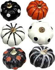 Artificial Pumpkins Decor - Table Fake Pumpkins Props | Set of 6 Foam Pumpkins Table Decorations for Halloween, Thanksgiving, Family Gathering