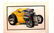 Classic Hot Rod Ford Cars Muscle Machines Prints Art By Rohan Day Matted 14 x20"