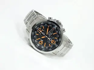 【金台鐘錶】SEIKO 精工SSC077P1   黑橘面盤 計時碼表 環保光動能 石英錶