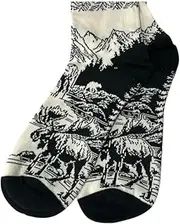 [Robin Ruth] Alaska Socks Alaska Unisex Mountain Moose Outline 75% cotton L/XL, Multi