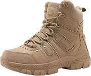 [Generic] Men's Military Boots Side Zipper Tactical Work Boots Motorcycle Boots Outdoor Hiking Combat Boots