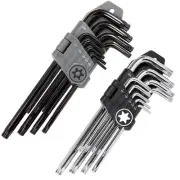 Torx Wrench Set (18 Wrenches) - 9 Standard & 9 Security Tamper Proof Torx Wre...