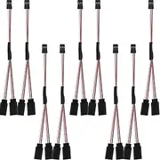 9 Pieces JST Y Connector 3 Pin JST Plug Splitters Servo Extension JST Male to Female RC Servo Extension Cord Wire Cable Compatible with RC JR Futaba RC Car or Airplanes (Male to 2 Female Y Harness)