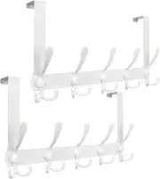 Over The Door Hooks, 2 Pack Stainless Steel Hanger Hook, 2 Pack, White