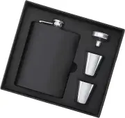 Gift Set 8oz Stainless Steel Flask, Funnel and Shot Glass Groomsman Gift