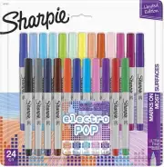 Sharpie Electro Pop Permanent Markers | Ultra Fine Point Markers, Assorted 24