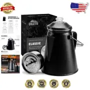 12-Cup Matte Gray Percolator Coffee Pot – Perfect for Camping & Adventure