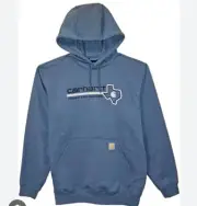 Carhartt Men's Texas Graphic TOUGH AND RUGGED Hoodie Sz. Small NEW Light Blue
